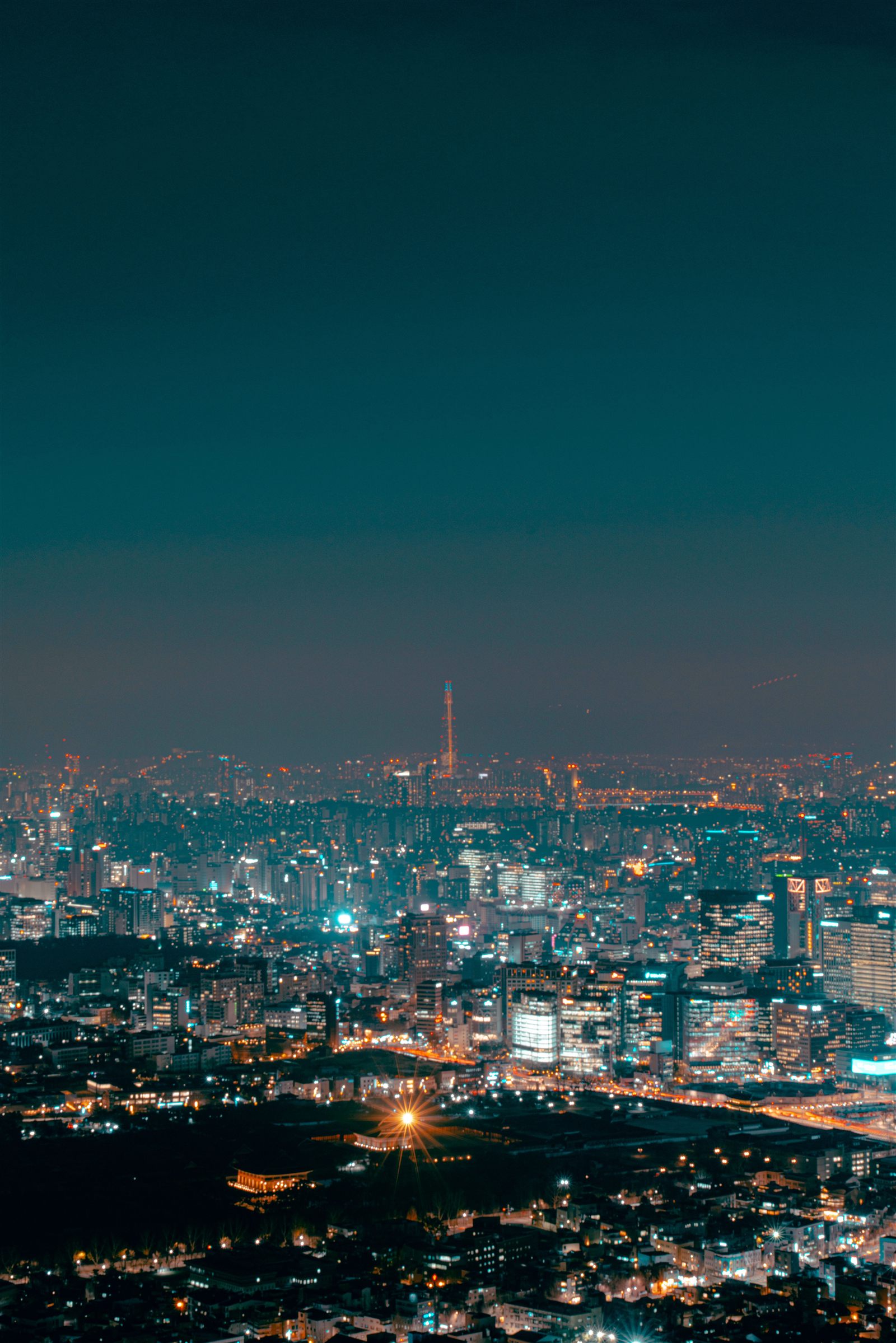 Seoul skyline illuminated at night